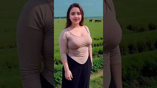 Girl Exploring Lush Fields In Dubai With Grazing Goats