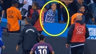 شاهد رد فعل نيمار عندما فعل له طفل من الجماهير حركة مهينة بيده !!