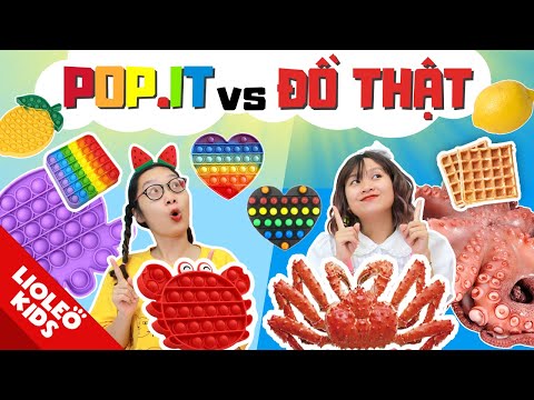 POP IT vs ĐỒ THẬT | Lần đầu được ăn CUA KHỔNG LỒ !!