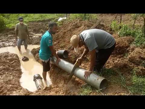 Cara Menyambung Pipa HDPE PVC 8 inch Dengan Gibol Joint