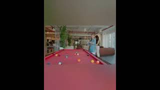Girls Playing Billiard Workmates Playing Billiard