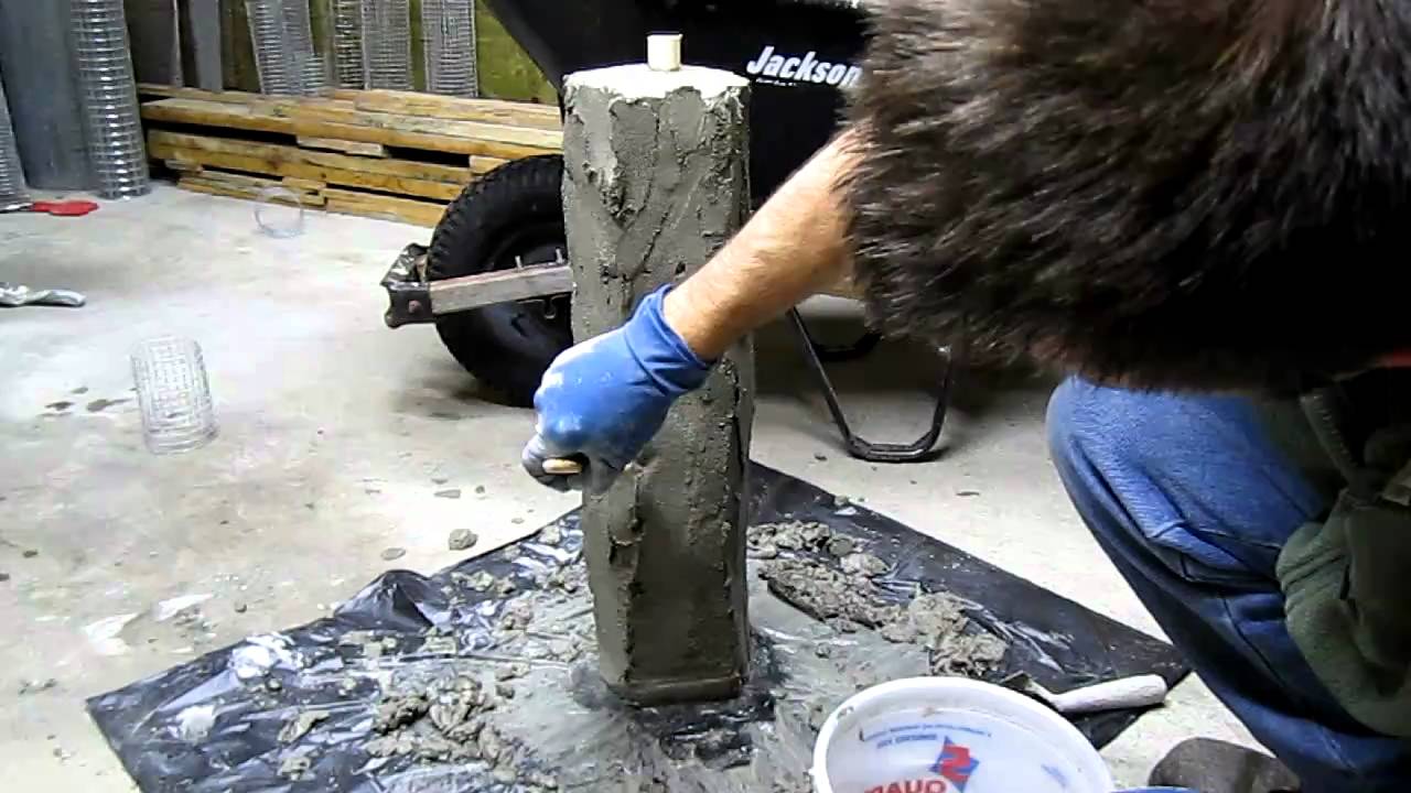 Hand Sculpting Concrete Stone Garden Light - YouTube