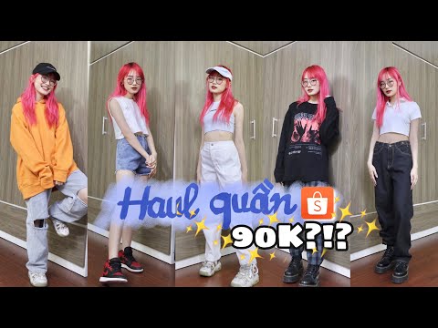 👖🩳 SHOPEE HAUL quần ưng nhất chỉ từ 90K (baggy jeans, quần ống rộng,..) | Miha Chan ✨