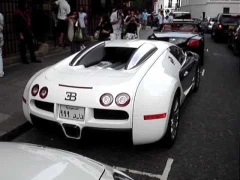 White Chrome Bugatti Veyron and Porsche Panamera in London Arab Owned