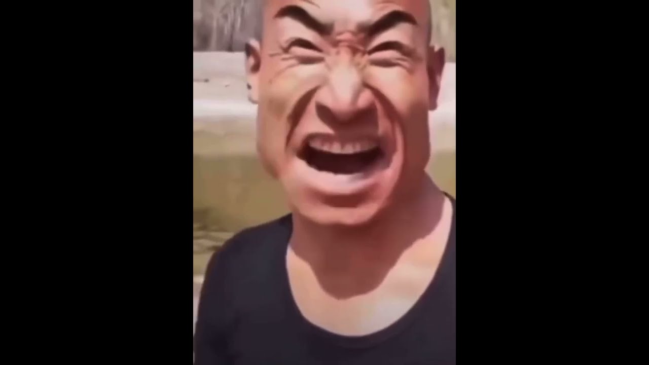 Angry chinese with facial