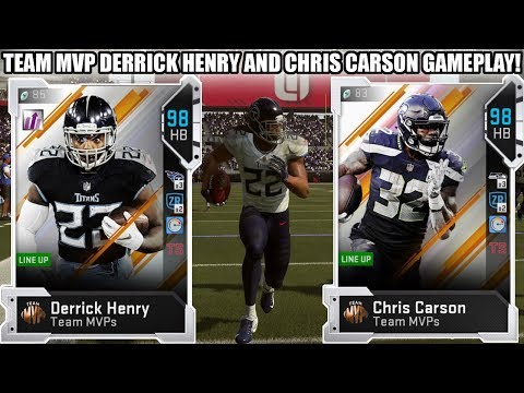 TEAM MVP DERRICK HENRY AND CHRIS CARSON GAMEPLAY! DOUBLE FEATURE! | MADDEN 19 ULTIMATE TEAM