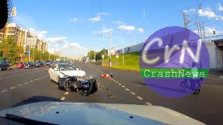 Видео https://crashnews.org | Москве на улице Хамовнический Вал Ауди столкнулось с мотоциклом от CrashNewsOrg, улица Хамовнический вал, Москва, Россия