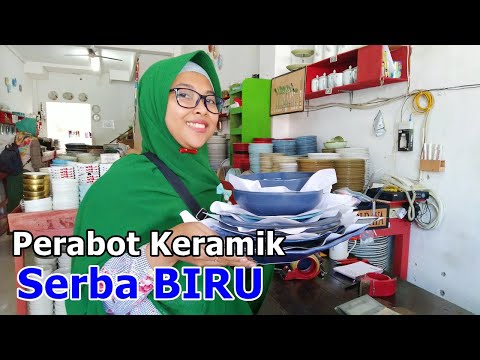 Belanja Perabot Keramik Serba Biru