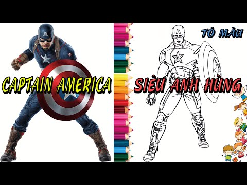 Tô màu Siêu Anh Hùng 1 - Captain America Coloring 1 || How to Color Captain america Coloring