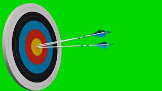 Bow Arrows Fly On The Target - Bow Arrows Hit The Target - Green Screen - Free Use