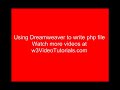 Using Dreamweaver to handle PHP files