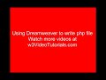 Using Dreamweaver to handle PHP files