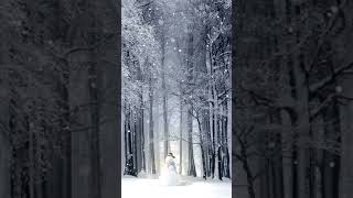 Cute Winter Forest Snowman Animated