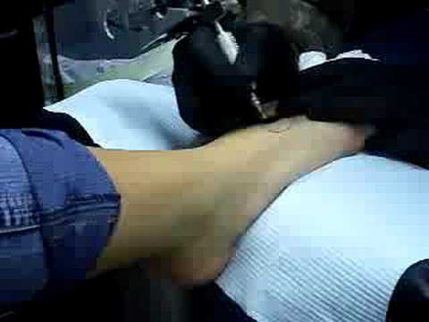  talking in this video, it still hurt. foot tattoos definitely dont feel