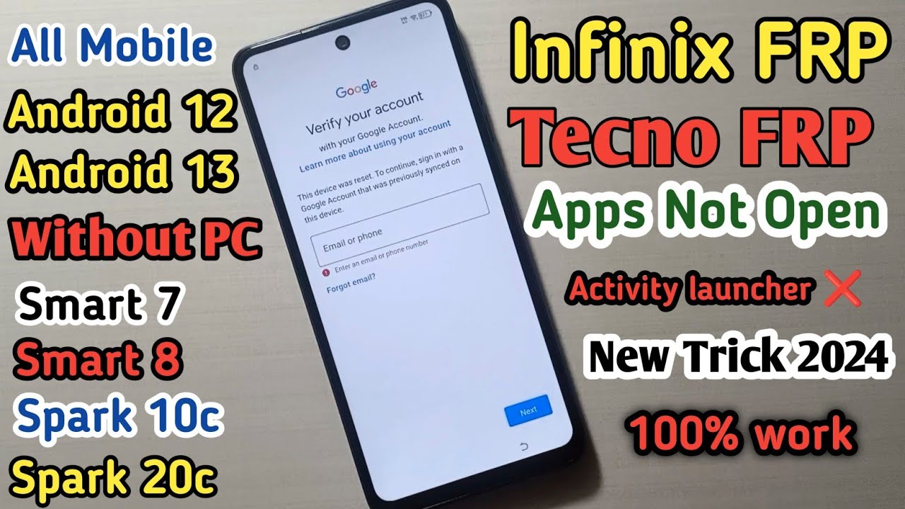 All Tecno,Infinix FRP Bypass Android 13 | Apps Not Open All Tecno,Infinix FRP Bypass Android 13 | Apps Not Open