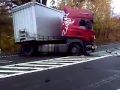 Audi A6 Avant crash with truck