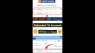 Hdfc Bank Amb Charges Refundaverage Monthly Balance Reverse Non-Maintenance Charges Like This