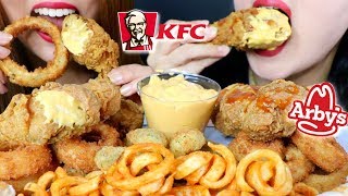 Asmr Cheesy Fried Food Feast Kfc Fried Chicken Arbys Turnovers 리얼사운드 먹방 Kim&Liz Asmr