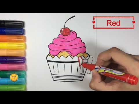 Kn cheno vẽ và tô màu cho bé - vẽ và tô màu bánh gato - đồ chơi trẻ em