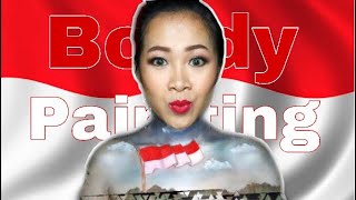 Bendera Indonesia Body Painting Hut Ri Agustusan