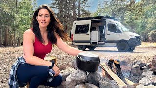 Living in a Tiny Van Home Deep in the Forest | Making Sourdough Bread from Scrat