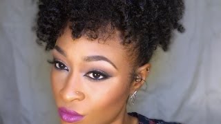 Drug Store Makeup Tutorial and Natural Hair Updo Quickie