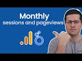 GA4 Monthly sessions and pageviews in Looker Studio