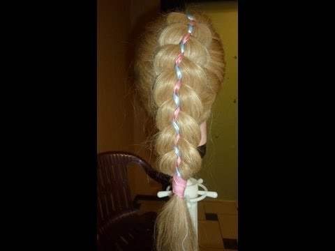 Французская коса из 5 прядей с лентами/5-strand braid with ribbons