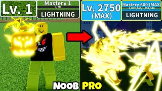 Beating Blox Fruits With Full Lightning Awakening Got Max Level Max Mastery Noob To Pro