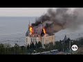 Fire rips through building in Odesa, Ukraine, after Russian missile strike | VOA News