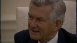 President Reagan Meeting with Prime Minister Robert Hawke of Australia on April 17, 1986