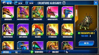 All 4949 Herbivores Max Lv 40 Tournament Pvp Juric World The Game