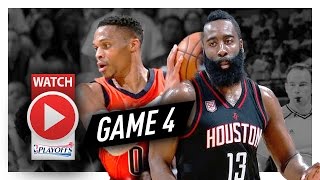 Russell Westbrook Vs James Harden Game 4 Mvp Duel Highlights 2017 Playoffs Thunder Vs Rockets