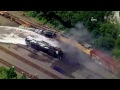 Raw: Train Derails, Catches Fire Near Pittsburgh