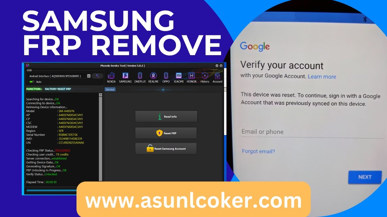 Samsung FRP Remove All model by Phoenix Service Tool Samsung FRP Remove All model by Phoenix Service Tool