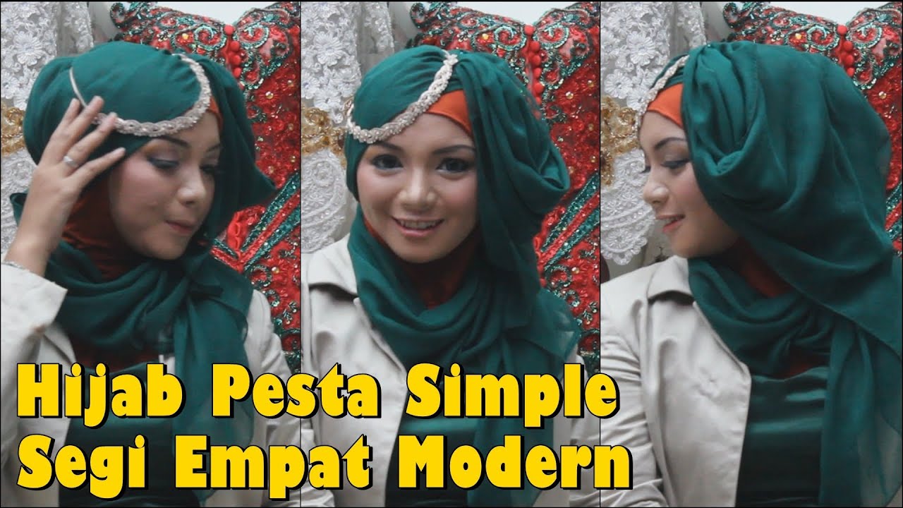 Hijab Pesta Simple Segi Empat Modern by Revi  YouTube