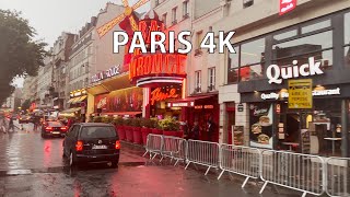 Paris 4K - Driving Downtown - Rushhour Rain