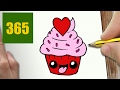 hur man ritar CUPCAKE KÄRLEK KAWAII STEG FÖR STEG - kawaii ritningar lätt