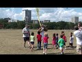 Milwaukee Bucks mascot, Bango, leads the Kids Candy Drop at the Frank Mots Int'l Kite Festival