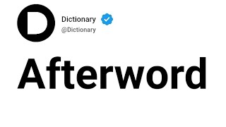 Afterword Meaning In English