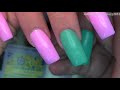 Soft Pink filigree Nail Art - & Delicate Flowers over Jade