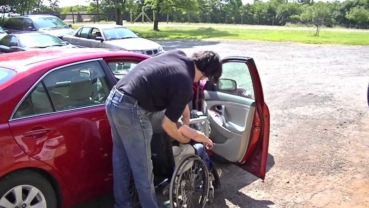 Gorgeous paraplegic transfers into car compilations