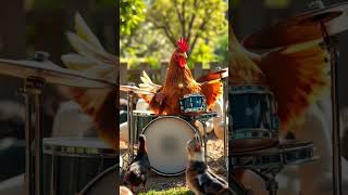 Chicken Play Drums Like A Pro In Public