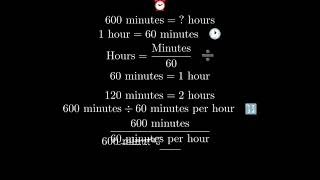 How To Convert 600 Minutes To Hours