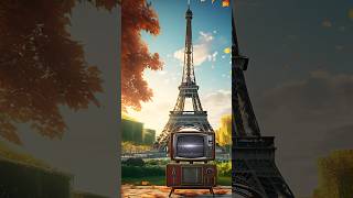 Retro Tv Green Screen At Eiffel Tower #Greenscreen #Retrotv #Vintagetv #Greenscreenvideo #Oldtv
