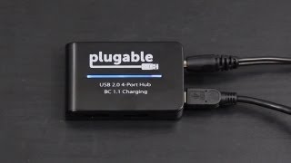 Plugables Powered Usb 2.0 4 Port Hub Charges Kindle Fire