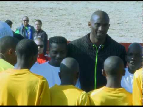 Kobe Bryant Visits Football Training Facility in Soweto, South Africa