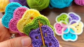 Crochet Very Easy Knitting pot holder, coaster🥰tığ işi örgü çiçek, battaniye, ya