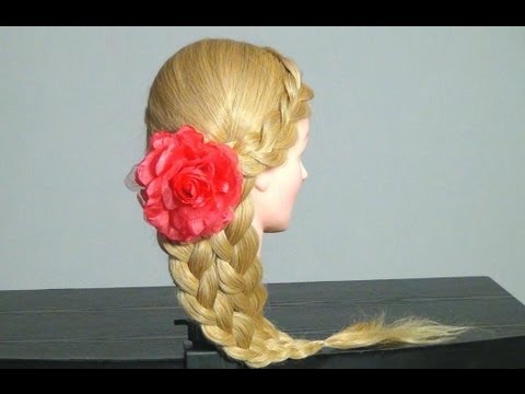 Прическа с плетением кос. Mermaid Tail Side Braid Hairstyle