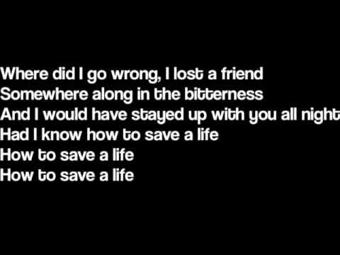 How To Save A Life - The Fray (Lyrics) tab